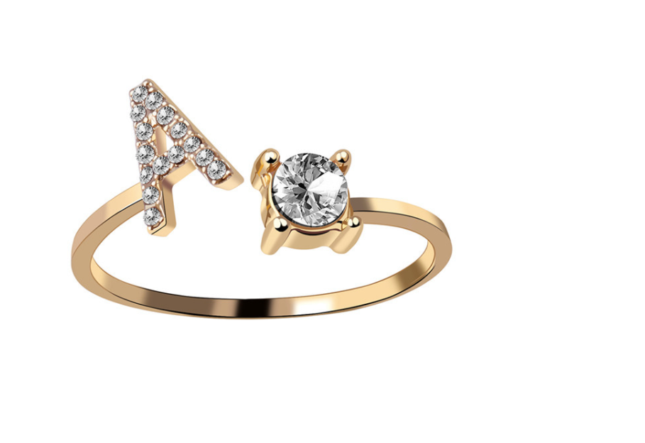 S Initial Ring - Buy Certified Gold & Diamond Rings Online | KuberBox.com -  KuberBox.com